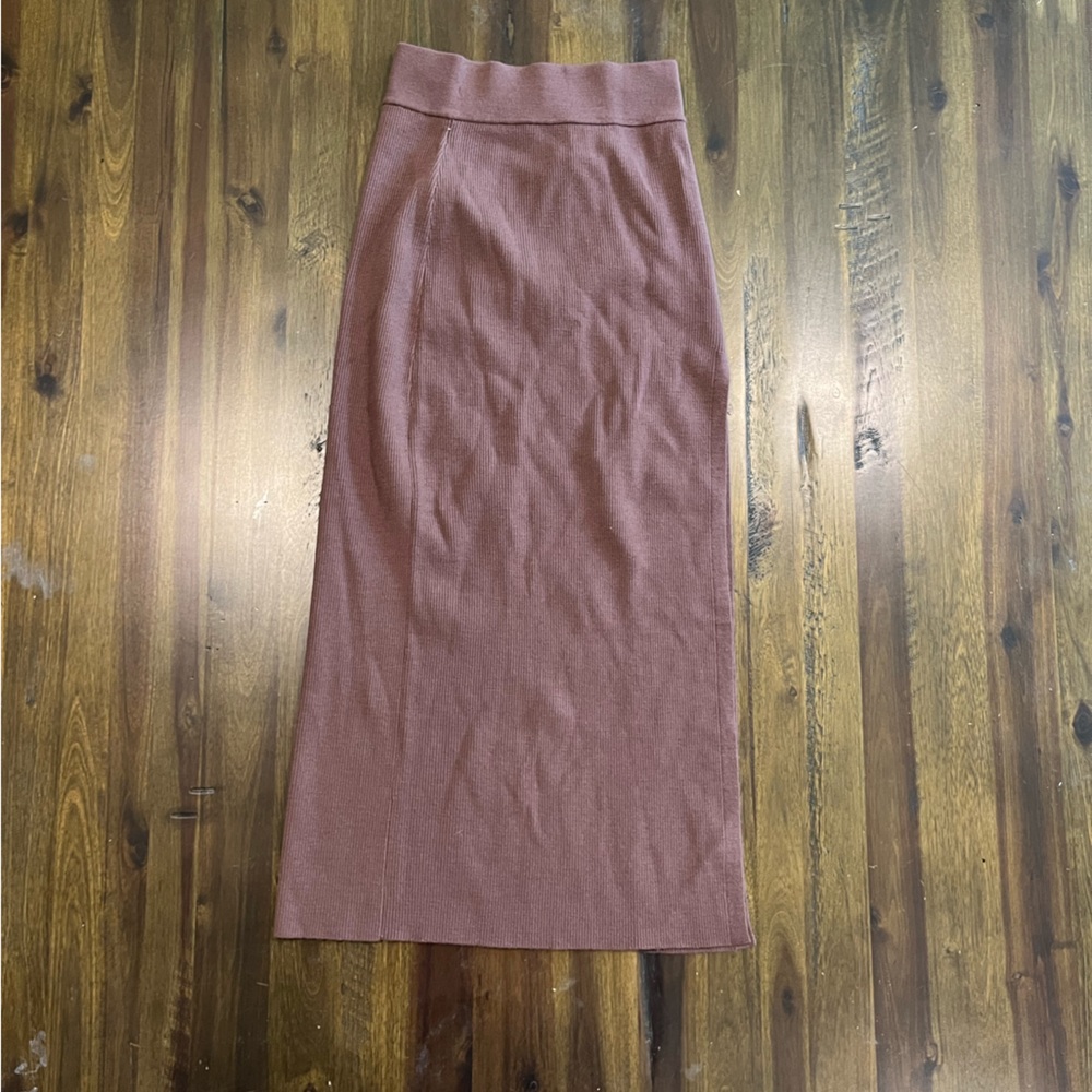Wilfred Aritzia Wool Knit Dusty Rose Maxi Skirt - Size XS